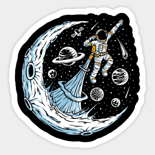 astronaut flying illustration Sticker